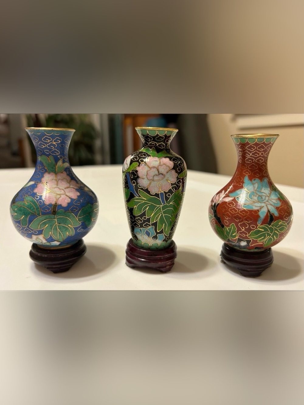 VTG Chinese Cloisonné Enamel Vases.